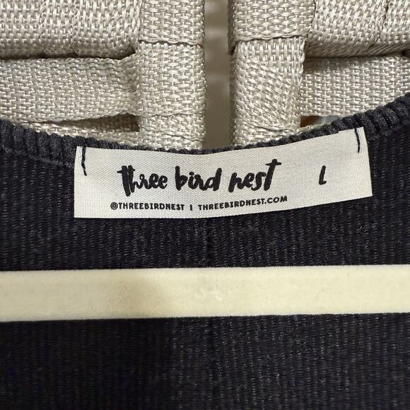 Three Bird Nest GOLDEN HOUR LONG BELL SLEEVE TOP Size L Charcoal Gray Knit Boho - Picture 6 of 8